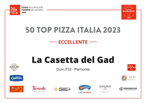 riconoscimento
							PIZZERIA ECCELLENTE dalla prestigiosa iniziativa 50 TOP PIZZA ITALIA 2023 e 2024