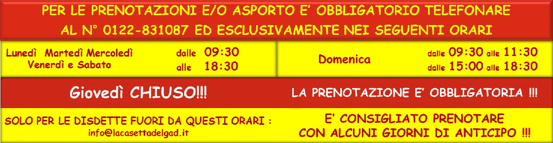 Orario prenotazioni